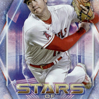 Shohei Ohtani 2023 Topps Stars of The MLB Mint Insert Card SMLB-21 picturing him in his White Los Angeles Angels Jersey