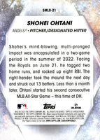 Shohei Ohtani 2023 Topps Stars of The MLB Mint Insert Card SMLB-21 picturing him in his White Los Angeles Angels Jersey
