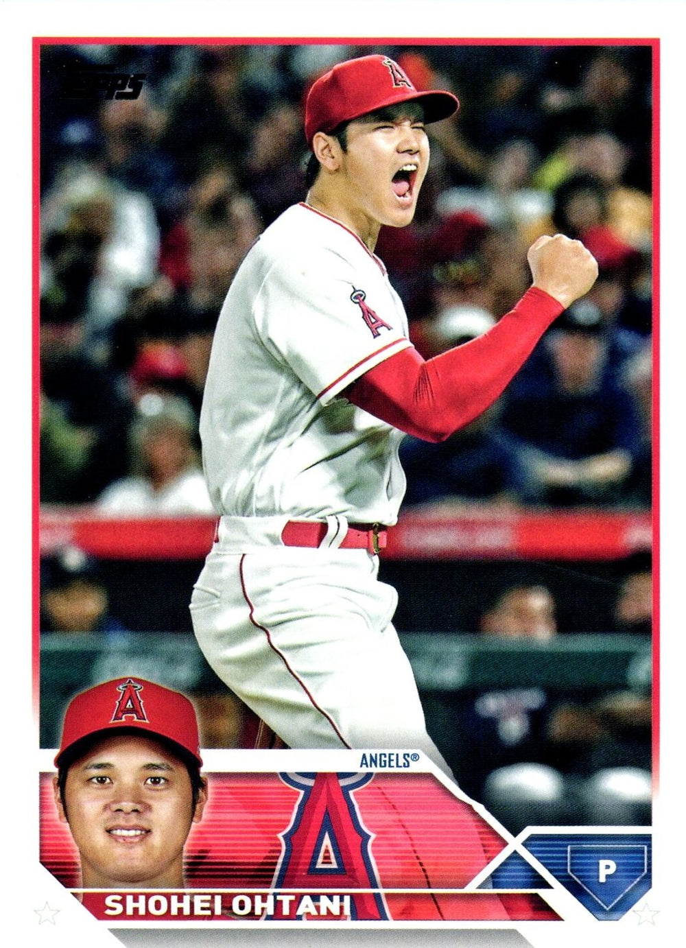 Shohei Ohtani 2023 Topps Baseball Series Mint Card #17 picturing him in his White Los Angeles Angels Jersey