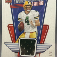 Brett Favre 2023 Donruss Elite Throwback Threads Series Mint Insert Card #2 Featuring an Authentic Green Jersey Swatch #66/375 Made