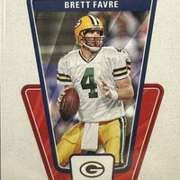 Brett Favre 2023 Donruss Elite Throwback Threads Series Mint Insert Card #2 Featuring an Authentic Green Jersey Swatch #225/375 Made