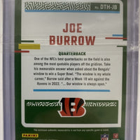 Joe Burrow 2023 Panini Donruss Threads Series Mint Insert Card #DTH-JB Featuring an Authentic Black Jersey Swatch