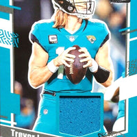 Trevor Lawrence 2023 Panini Donruss Threads Series Mint Insert Card #DTH-TL Featuring an Authentic Green Jersey Swatch