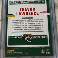 Trevor Lawrence 2023 Panini Donruss Threads Series Mint Insert Card #DTH-TL Featuring an Authentic Green Jersey Swatch