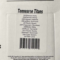 Tennessee Titans 2023 Donruss Factory Sealed Team Set Featuring Rated Rookie Cards of Will Levis, Peter Skoronski and Tyjae Spears