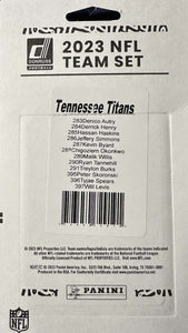 Tennessee Titans 2023 Donruss Factory Sealed Team Set Featuring Rated Rookie Cards of Will Levis, Peter Skoronski and Tyjae Spears