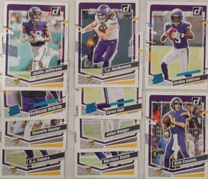 Minnesota Vikings 2023 Donruss Factory Sealed Team Set Featuring 3 Rated Rookie Cards