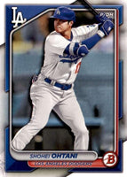 Los Angeles Dodgers 2024 Bowman Series 9 Card Team Set made by Topps Featuring Shohei Ohtan, Freddie Freeman, Mookie Betts, Yoshinobu Yamamoto Rookie Card and Prospect Cards
