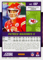 Patrick Mahomes 2024 Panini Score Halloween Orange Pumpkin Series Mint Card #137
