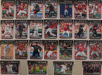 Cincinnati Reds 2024 Topps Complete 25 Card Team Set featuring a Rookie Card of Elly De La Cruz
