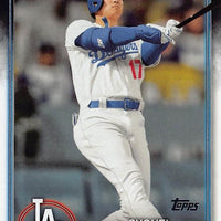 Shohei Ohtani 2024 Topps Baseball Series 2 Mint Card #500 picturing him in his new White Los Angeles Dodgers Jersey