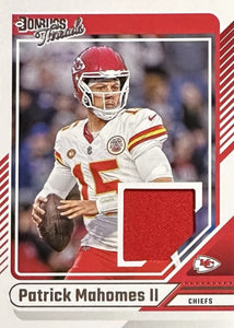 Patrick Mahomes 2024 Panini Donruss Threads Series Mint Insert Card #DTH-PMA Featuring an Authentic Red Jersey Swatch