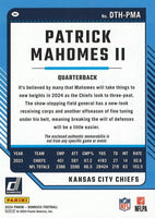 Patrick Mahomes 2024 Panini Donruss Threads Series Mint Insert Card #DTH-PMA Featuring an Authentic Red Jersey Swatch
