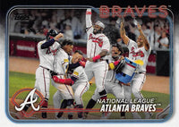 Atlanta Braves 2024 Topps Complete Mint Hand Collated 24 Card Team Set Featuring Ozzie Albies Ronald Ocuna Matt Olson and Chris Sale Plus 5 Rookie Cards including AJ Smith-Shawver and J.P. Martinez
