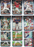 Atlanta Braves 2024 Topps Complete Mint Hand Collated 24 Card Team Set Featuring Ozzie Albies Ronald Ocuna Matt Olson and Chris Sale Plus 5 Rookie Cards including AJ Smith-Shawver and J.P. Martinez
