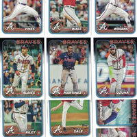 Atlanta Braves 2024 Topps Complete Mint Hand Collated 24 Card Team Set Featuring Ozzie Albies Ronald Ocuna Matt Olson and Chris Sale Plus 5 Rookie Cards including AJ Smith-Shawver and J.P. Martinez