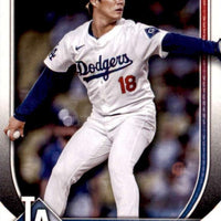 Los Angeles Dodgers 2025 Bowman Series 16 Card Team Set made by Topps Featuring Yoshinobu Yamamoto, Shohei Ohtani, Freddie Freeman, Mookie Betts, Rookies and Prospect Cards