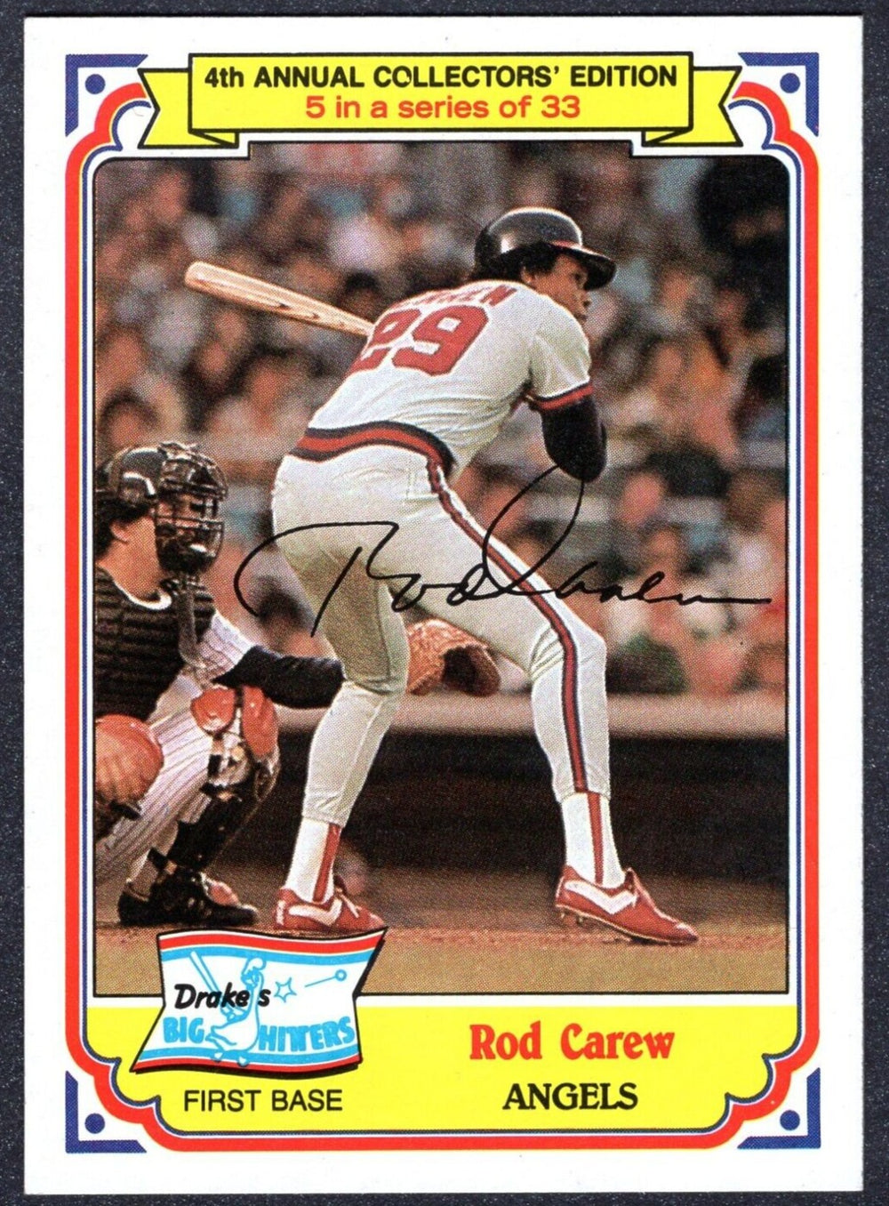 Rod Carew 1984 Topps Drake's Big Hitters Series Mint Card #5