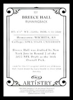 Breece Hall 2022 Sage Artistry Silver Series Mint Rookie Card #101
