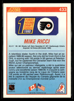 Mike Ricci 1990 1991 Score Card #433
