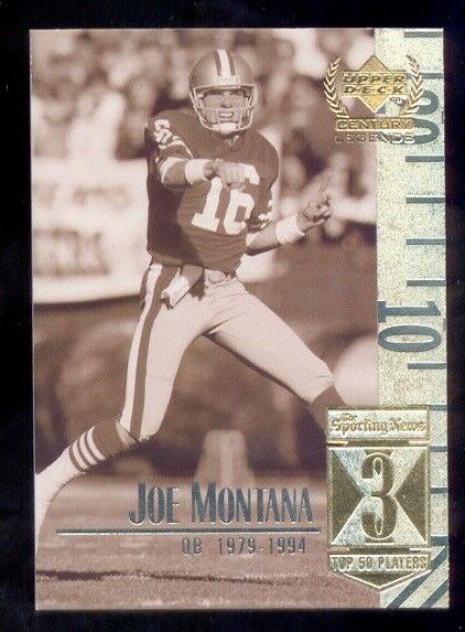 Joe Montana 1999 Upper Deck Century Legends Series Mint Card #3