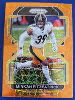 Minkah Fitzpatrick 2021 Panini Prizm Orange Lazer Series Mint Card #256
