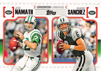 Joe Namath and Mark Sanchez 2010 Topps Gridiron Lineage Series Mint Card #GL-NS
