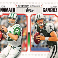 Joe Namath and Mark Sanchez 2010 Topps Gridiron Lineage Series Mint Card #GL-NS