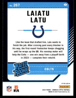 Laiatu Latu 2024 Donruss Optic Purple Shock Series Mint Rookie Card #267
