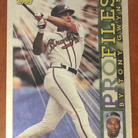 Dave Justice 1996 Topps Profiles Series Mint Card  #NL-16