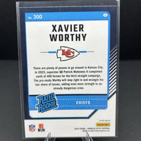 Xavier Worthy 2024 Panini Donruss Optic Rated Rookie Purple Series Mint Card #300
