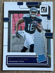 Treylon Burks 2022 Panini Donruss Series Mint Card #312