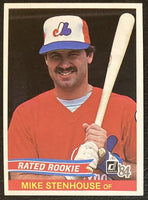 Mike Stenhouse 1984 Donruss ERROR No Number on Back Series Mint Rookie Card
