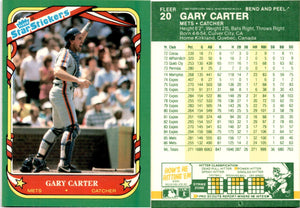 Gary Carter 1987 Fleer Star Sticker Series Mint Card #20