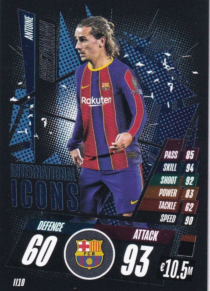 Antoine Griezmann 2020 2021 Topps Match Attax UEFA International Icons Series Mint Card  #II10