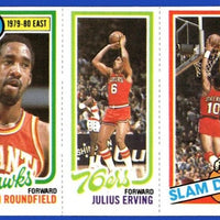 Julius Erving Ron Brewer Dan Roundfield 1980 1981 Topps Series Card #258