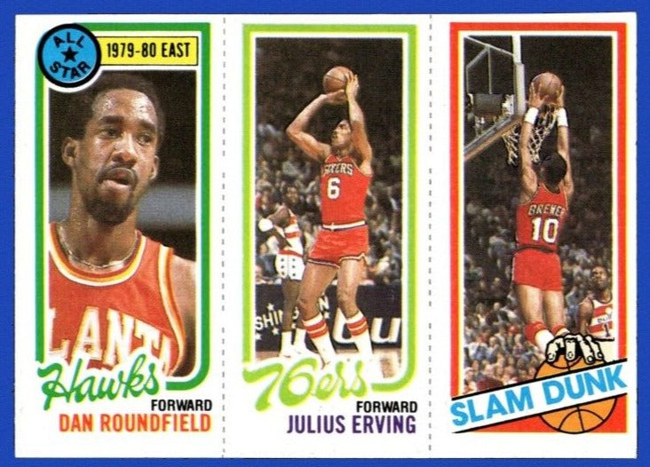 Julius Erving Ron Brewer Dan Roundfield 1980 1981 Topps Series Card #258