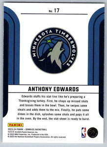 Anthony Edwards 2023 2024 Panini Donruss Franchise Features Series Mint Card #17