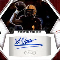 Xazavian Valladay  2023 Sage Red Autograph Card #A-XV