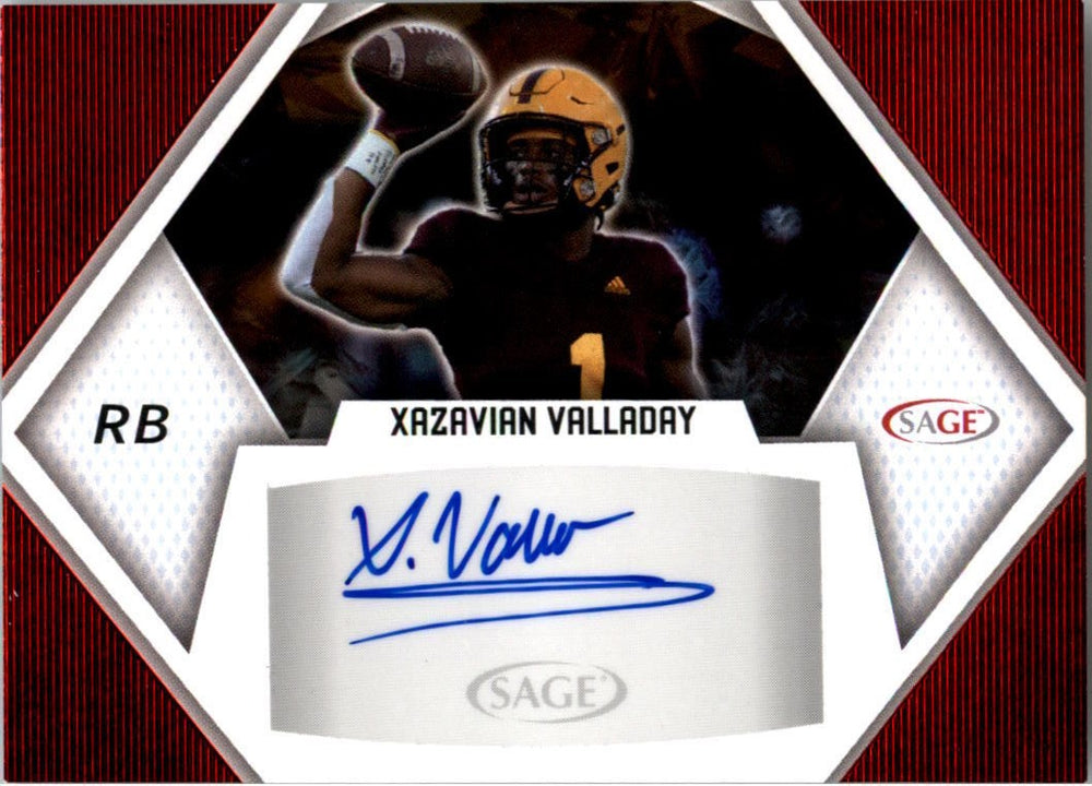 Xazavian Valladay  2023 Sage Red Autograph Card #A-XV