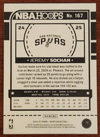 Jeremy Sochan 2024 2025 Hoops Purple Series Mint Card #167
