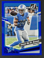 Amon-Ra St. Brown 2023 Donruss Press Proof Blue Series Mint Card #96
