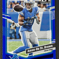 Amon-Ra St. Brown 2023 Donruss Press Proof Blue Series Mint Card #96