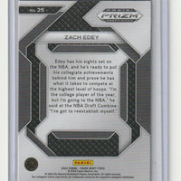 Zach Edey 2024 2025 Panini Prizm New Recruits Series Mint Card #25