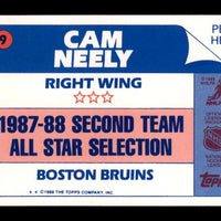 Cam Neely 1988 1989 Topps Stickers Card #9