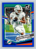 Jaylen Waddle 2023 Donruss Press Proof Blue Series Mint Card #185
