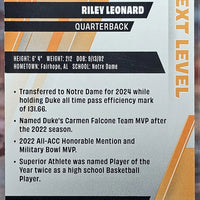 Riley Leonard 2025 Sage Next Level Series Mint Rookie Card #86