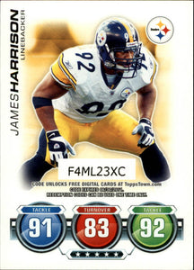 James Harrison 2010 Topps Attax Code Card Series Mint Card