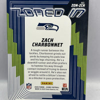 Zach Charbonnet 2025 Score Zoned In Jersey Card #ZON-ZCH