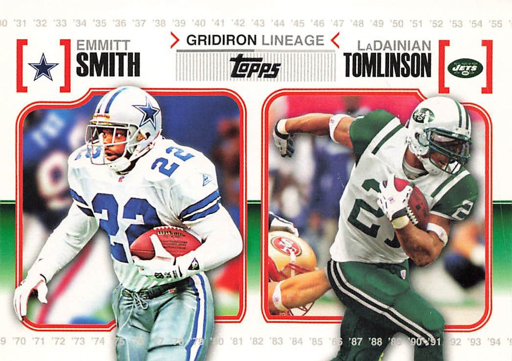 Emmitt Smith and LaDainianTomlinson 2010 Topps Gridiron Lineage Series Mint Card #GL-ST